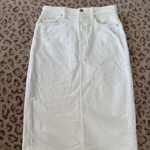 Winter White Corduroy Skirt